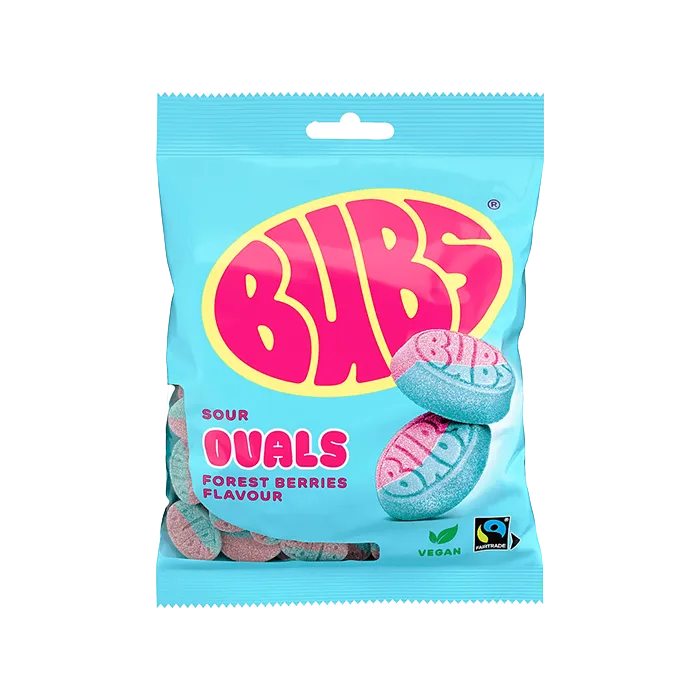 BUBS Goody Sour Raspberry and Blueberry Ovals